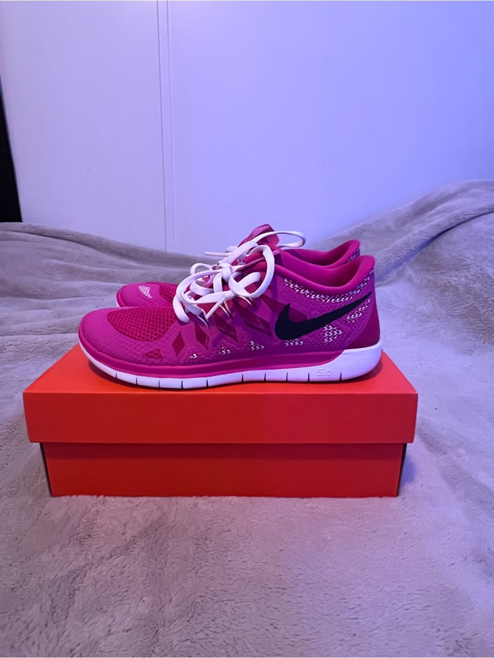Nike Flex Experience 3 (GS) Pink/Black/White Mesh Sneakers 5Y 653698-600